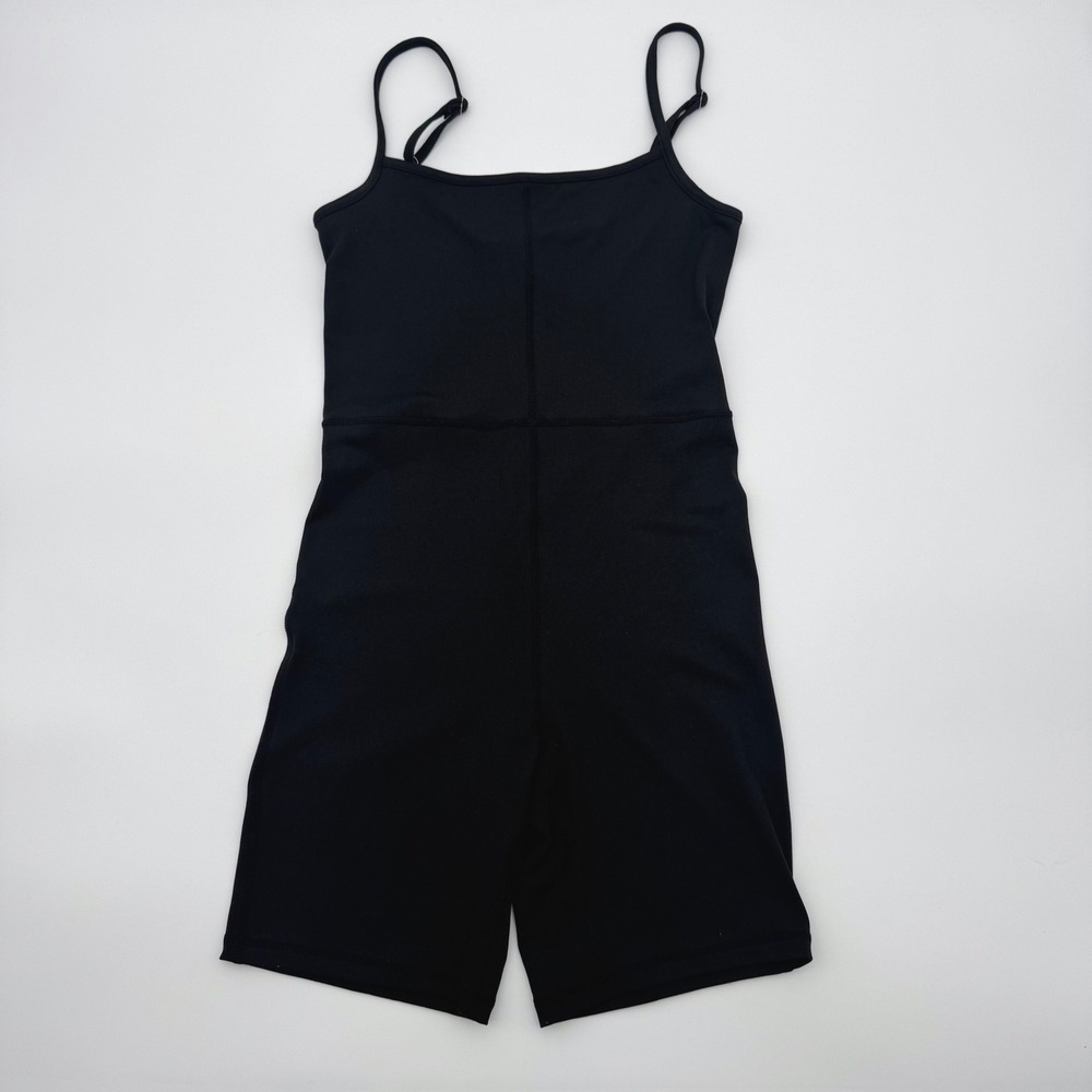 Trendy Queen Womens Black Athletic Romper Adjustable Straps Small NWT